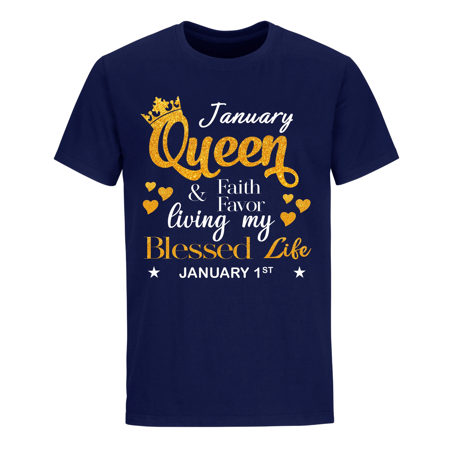 QUEEN FAITH AND FAVOUR JANUARY 1ST UNISEX SHIRT