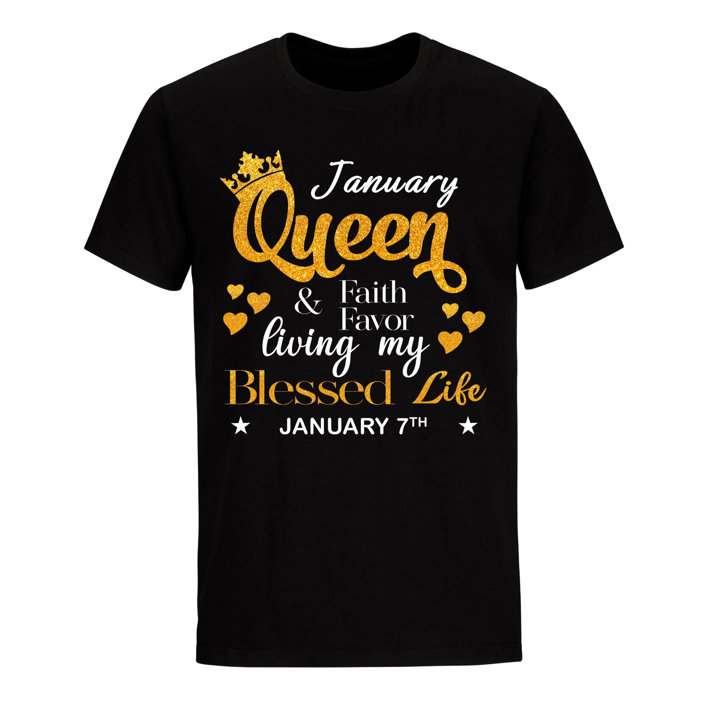 QUEEN FAITH AND FAVOUR JANUARY 7TH UNISEX SHIRT