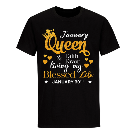 QUEEN FAITH AND FAVOUR JANUARY 30TH UNISEX SHIRT