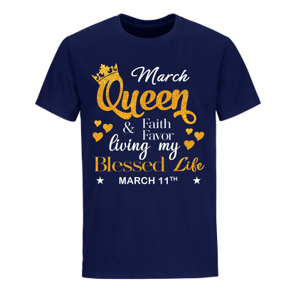 QUEEN FAITH AND FAVOUR MARCH 11TH UNISEX SHIRT