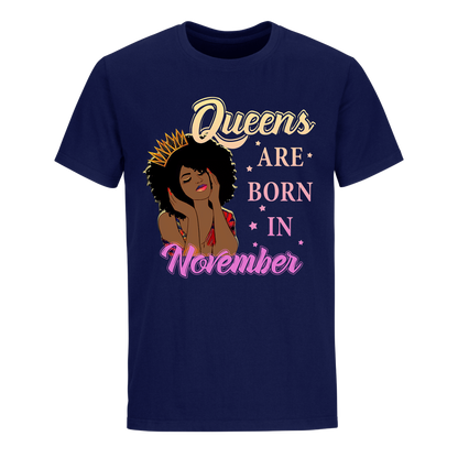 QUEENS BORN NOVEMBER UNISEX SHIRT