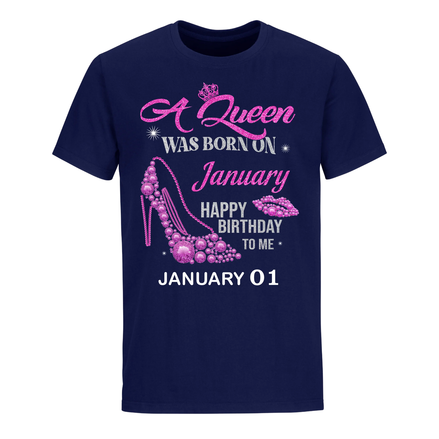 QUEEN WAS BORN BIRTHDAY JANUARY 1ST UNISEX SHIRT