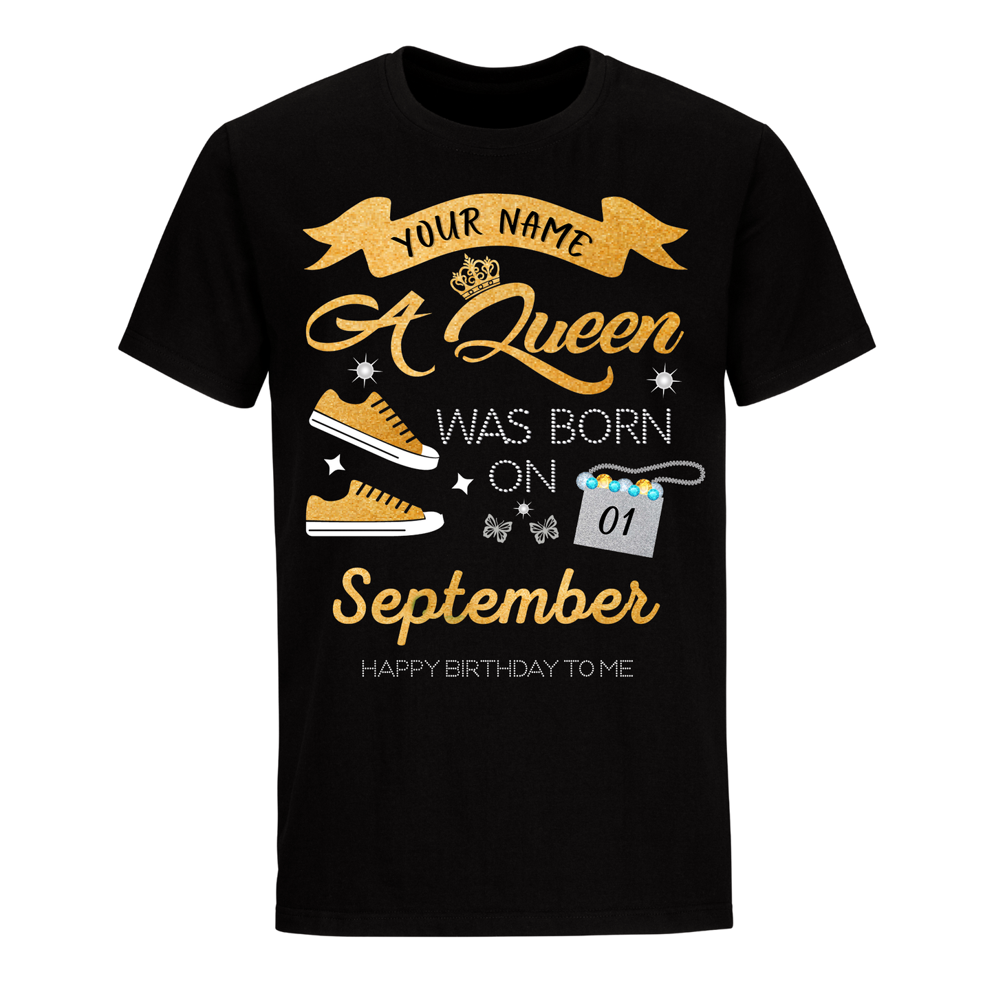 SEPTEMBER PERSONALIZABLE QUEEN IS BORN SHIRT