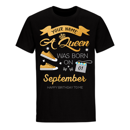 SEPTEMBER PERSONALIZABLE QUEEN IS BORN SHIRT