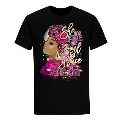 SHE HAS FIRE ONE UNISEX SHIRT