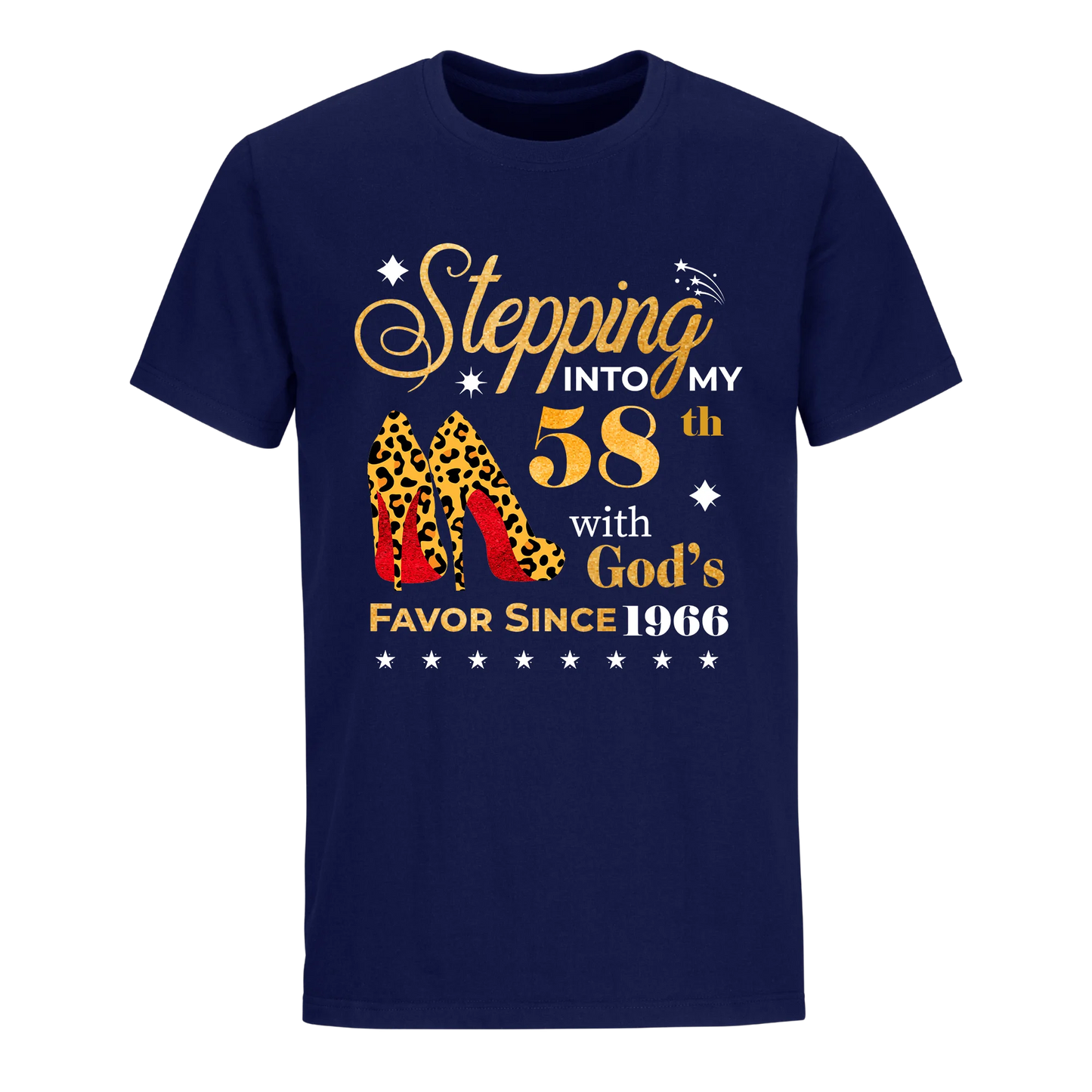 STEPPING INTO MY 58TH WITH GOD'S FAVOR SINCE 1966 UNISEX SHIRT