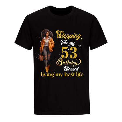 STEPPING INTO MY 53 BIRTHDAY UNISEX SHIRT