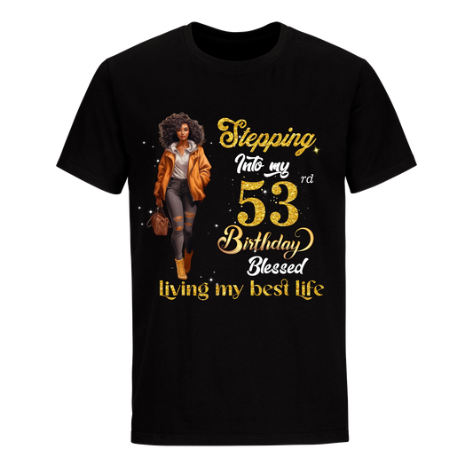 STEPPING INTO MY 53 BIRTHDAY UNISEX SHIRT