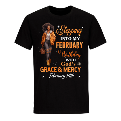 STTEPPING BLESSED 2 FEBRUARY 14TH UNISEX SHIRT