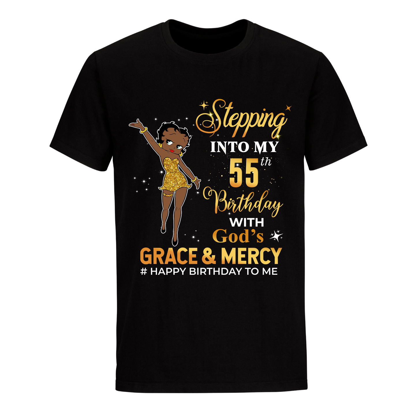 55 STEPPING BLESSED B.B 2 GOLD UNISEX SHIRT