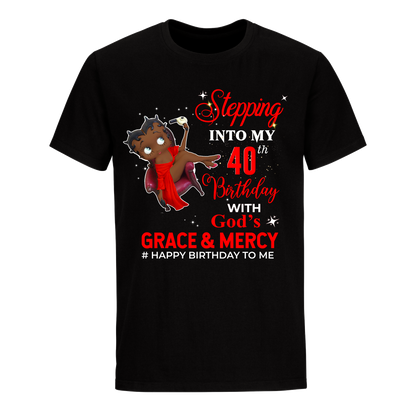 40 STEPPING BLESSED B.B 1 RED UNISEX SHIRT