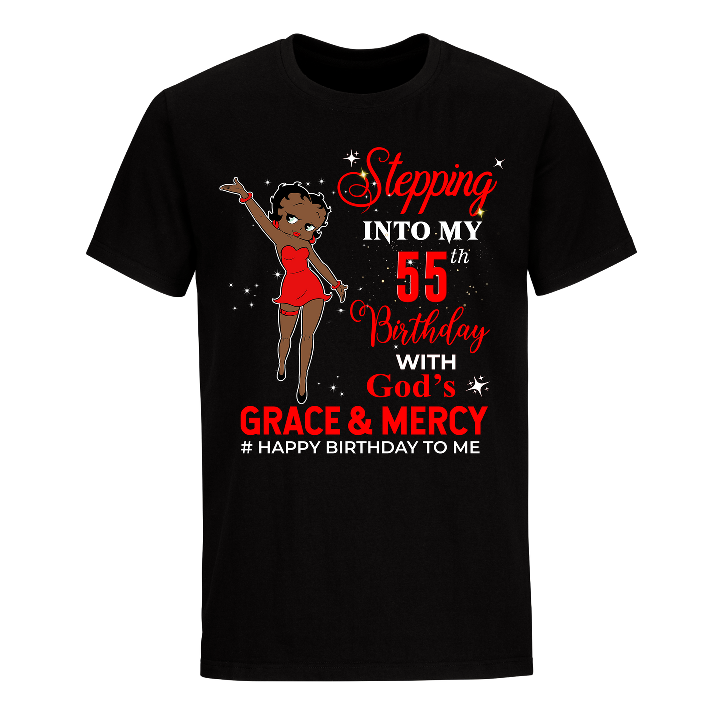 55 STEPPING BLESSED B.B 2 RED UNISEX SHIRT