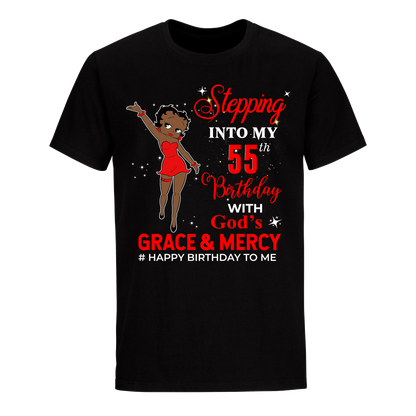 55 STEPPING BLESSED B.B 2 RED UNISEX SHIRT