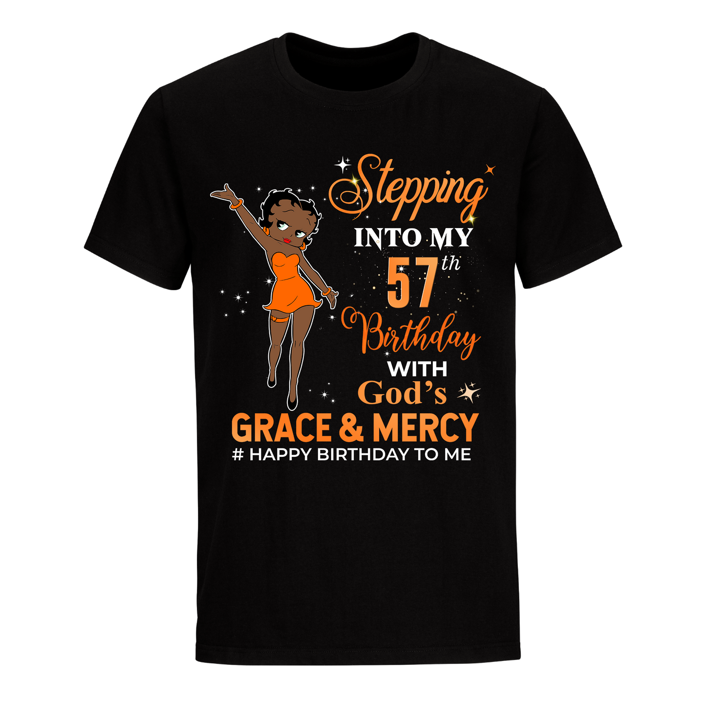 57 STEPPING BLESSED B.B 2 ORANGE UNISEX SHIRT