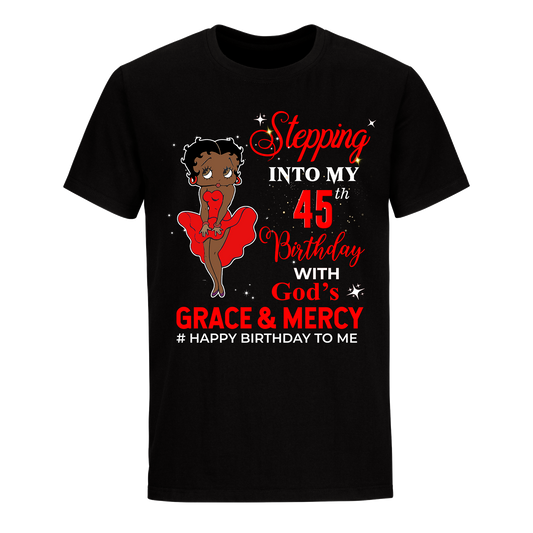 45 STEPPING BLESSED B.B 3 RED UNISEX SHIRT