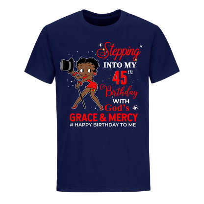 45 STEPPING BLESSED B.B 5 RED UNISEX SHIRT