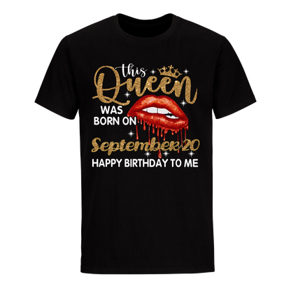 THIS QUEEN WAS BORN ON SEPTEMBER 20 UNISEX SHIRT