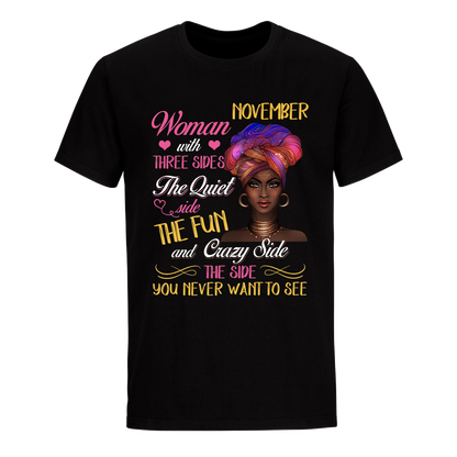 WOMEN CRAZY NOVEMBER UNISEX SHIRT