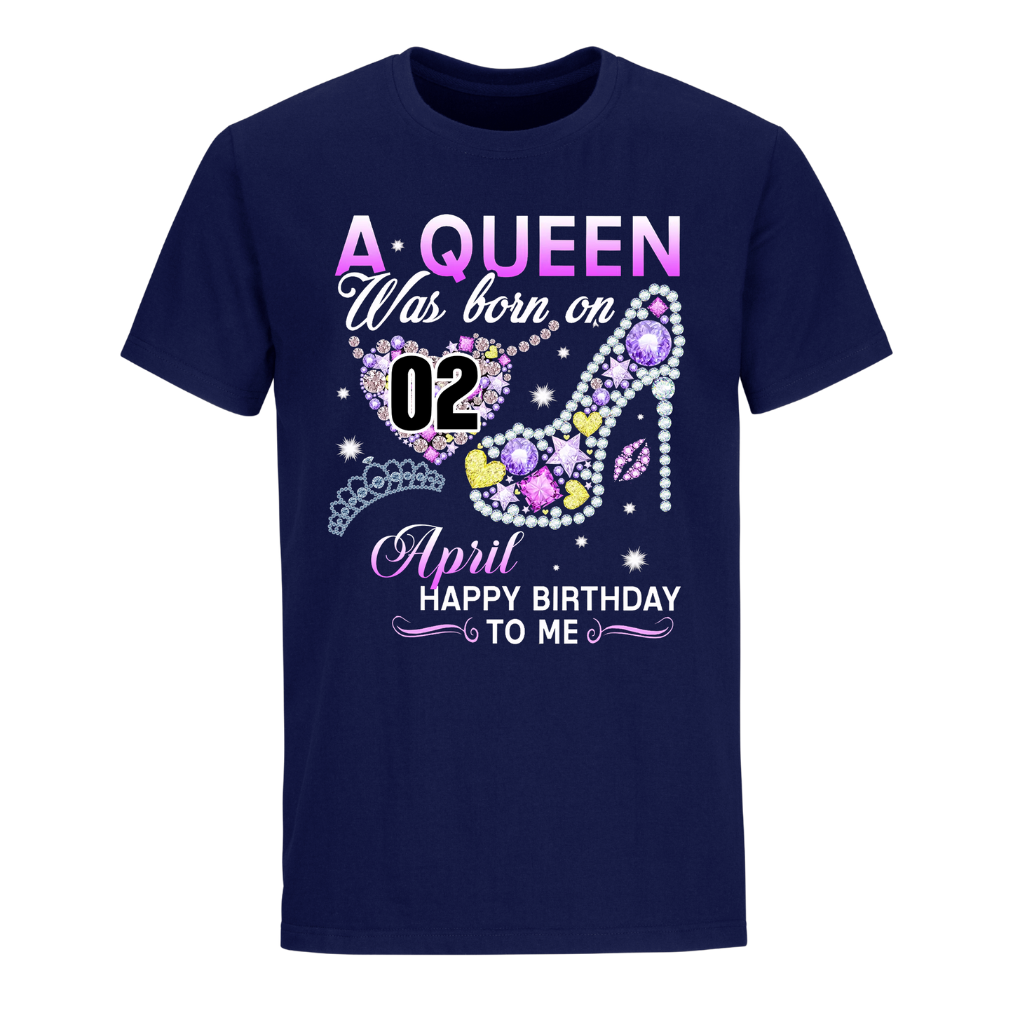 A QUEEN WAS BORN ON APRIL 2ND UNISEX SHIRT