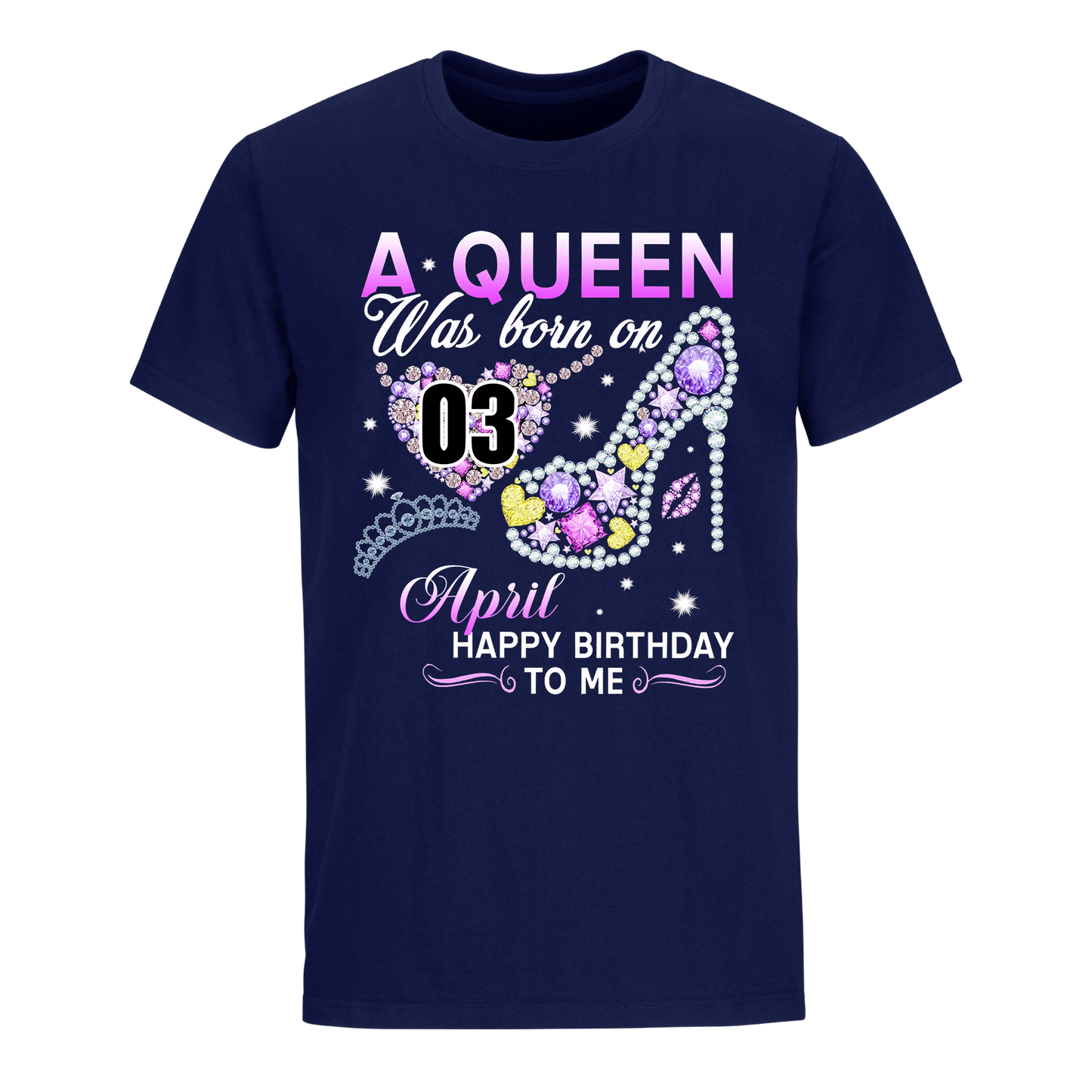 A QUEEN WAS BORN ON APRIL 3RD UNISEX SHIRT