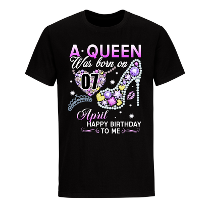 A QUEEN WAS BORN ON APRIL 7TH UNISEX SHIRT