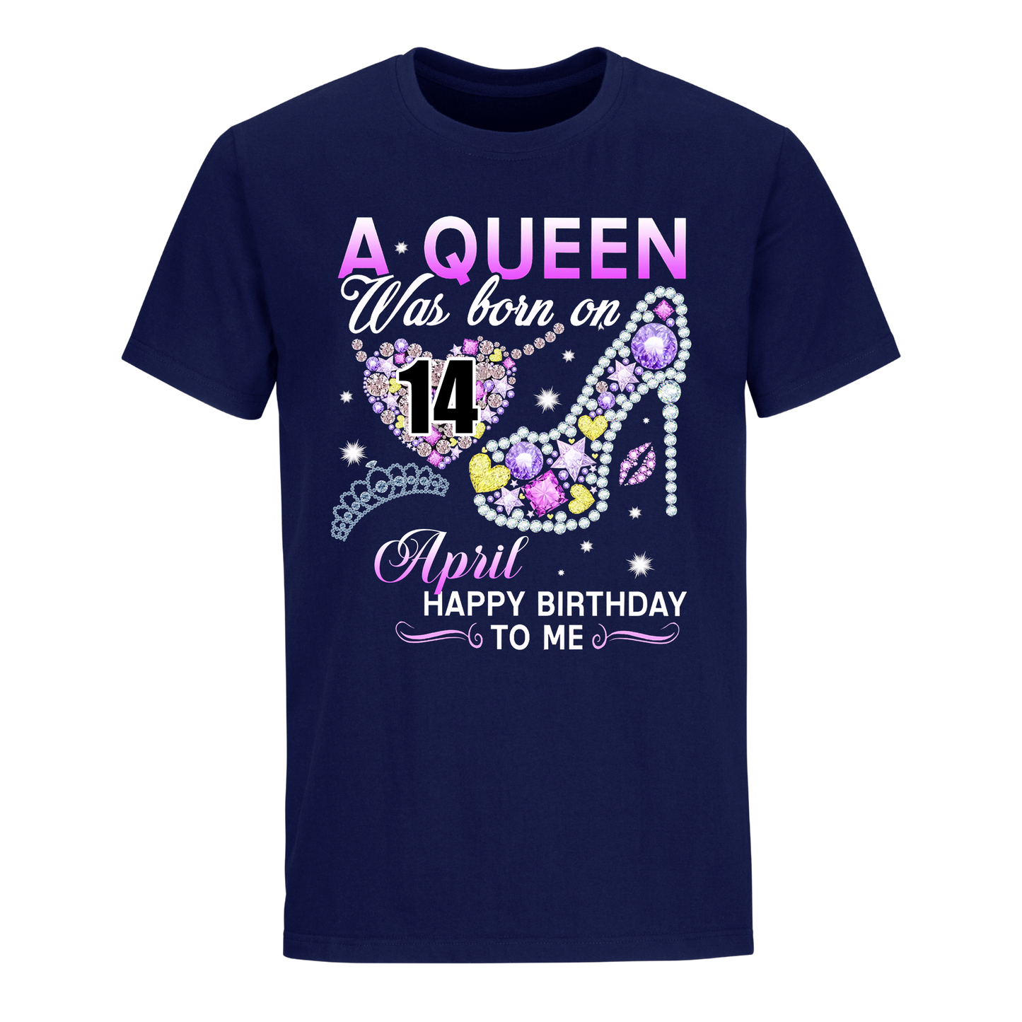 A QUEEN WAS BORN ON APRIL 14TH UNISEX SHIRT