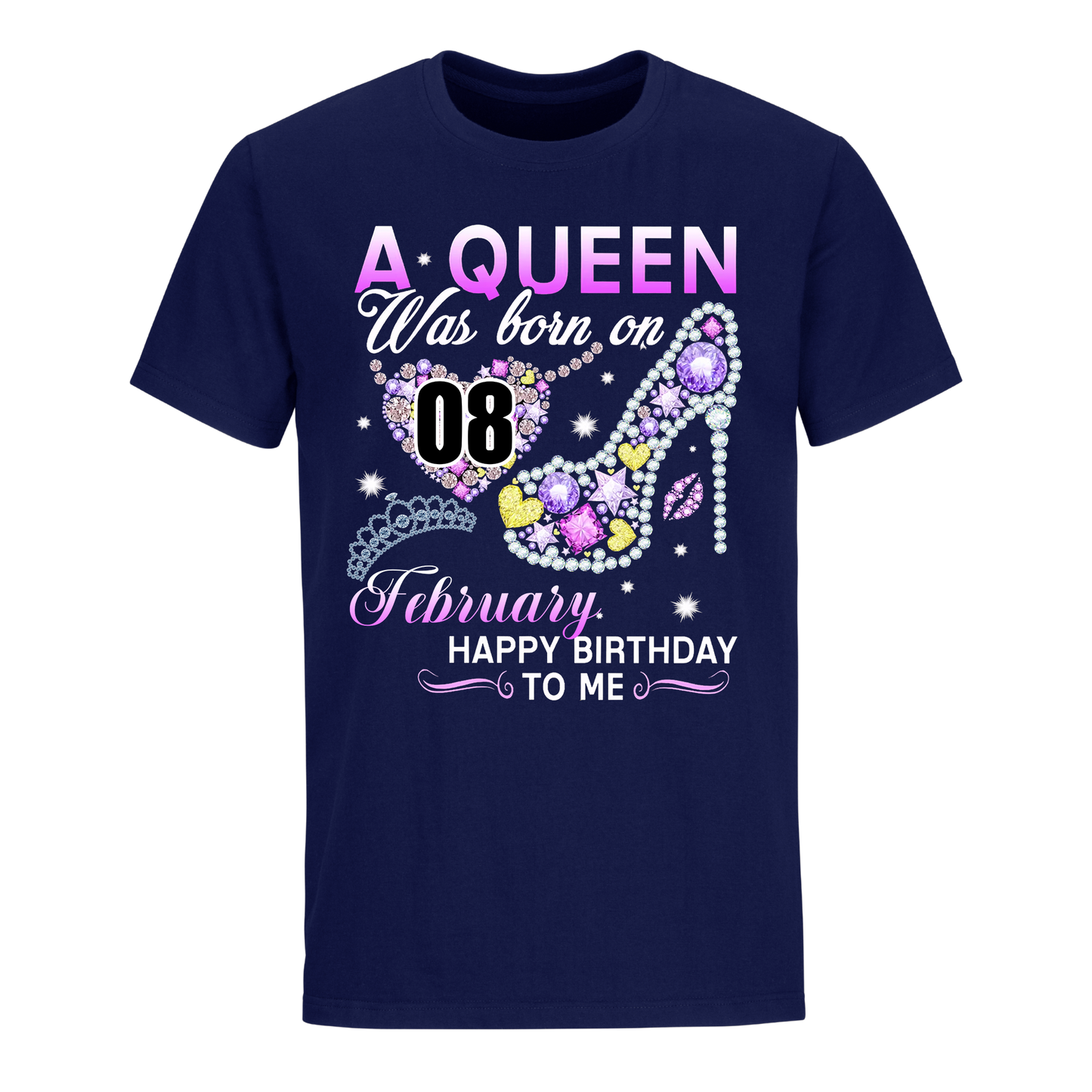 A QUEEN WAS BORN ON FEBRUARY 8TH UNISEX SHIRT