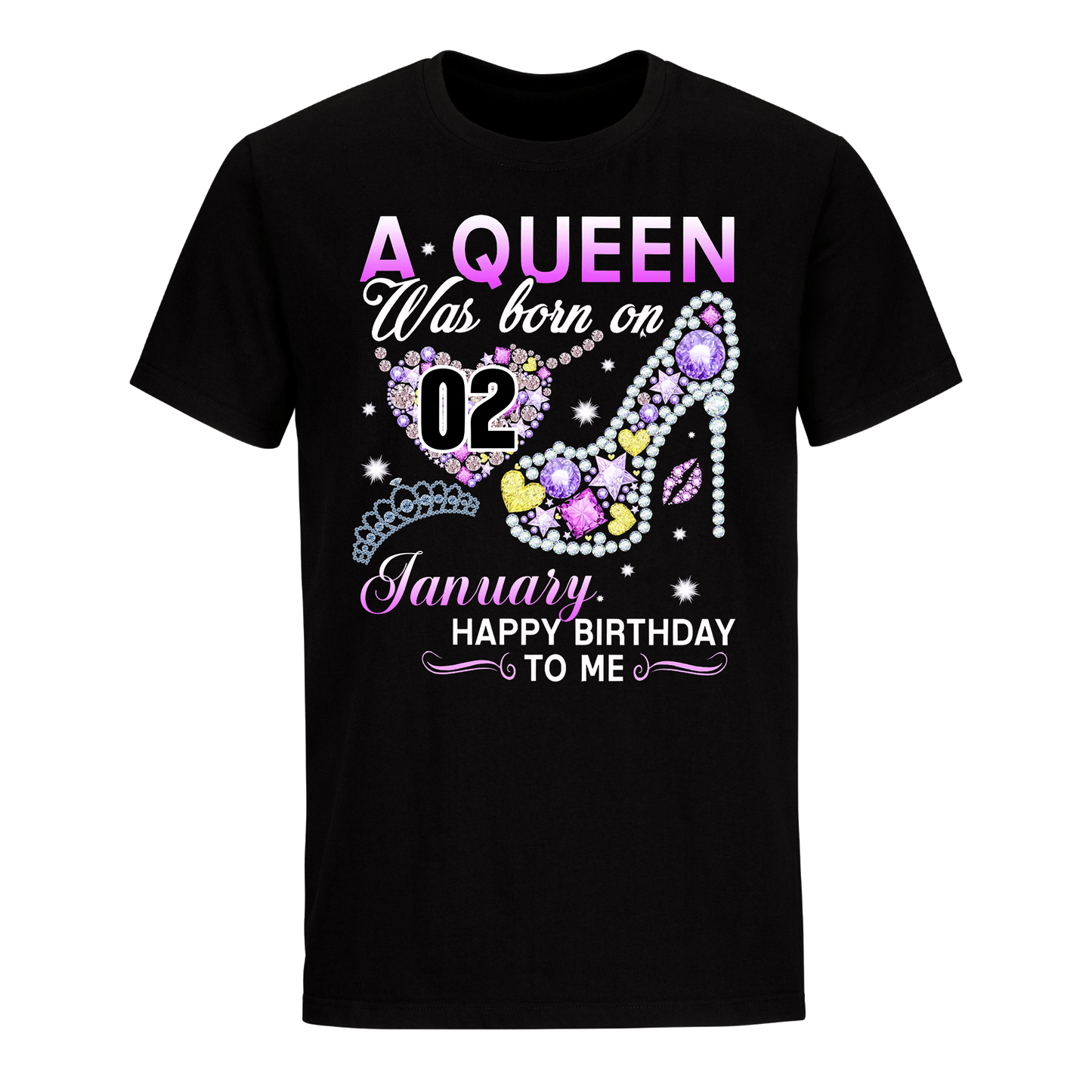 A QUEEN WAS BORN ON JANUARY 2ND  UNISEX SHIRT