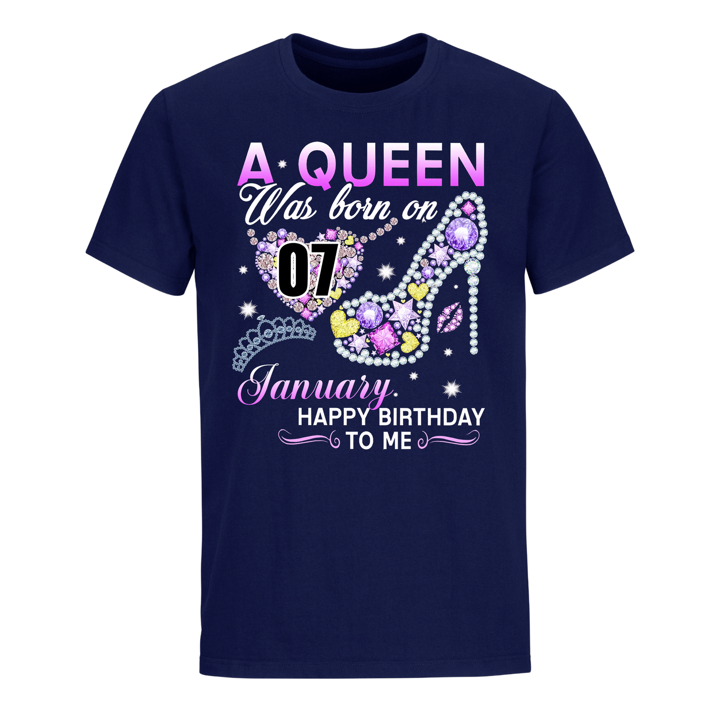 A QUEEN WAS BORN ON JANUARY 7TH UNISEX SHIRT