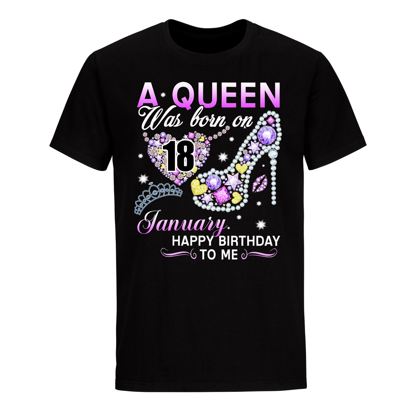 A QUEEN WAS BORN ON JANUARY 18TH UNISEX SHIRT