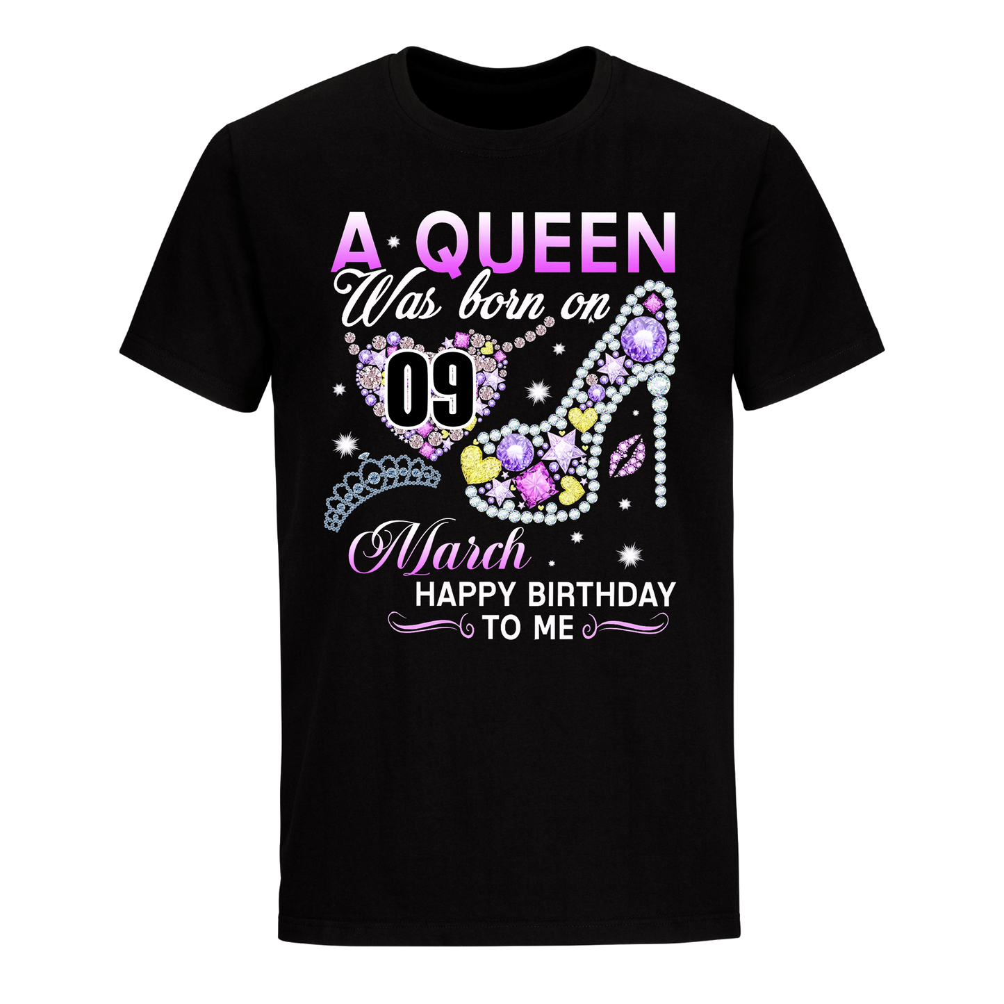 A QUEEN WAS BORN ON MARCH 9TH UNISEX SHIRT