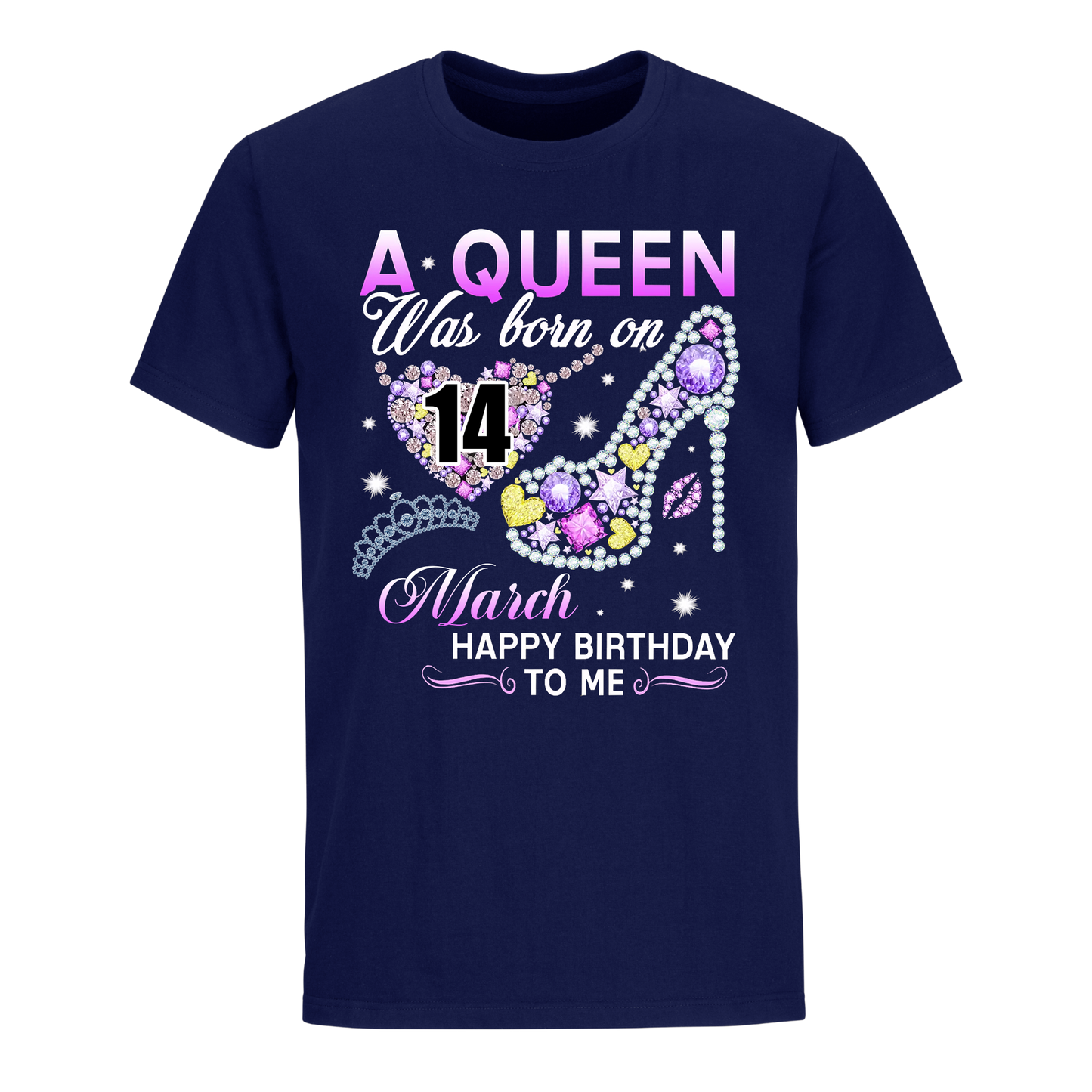 A QUEEN WAS BORN ON MARCH 14TH UNISEX SHIRT