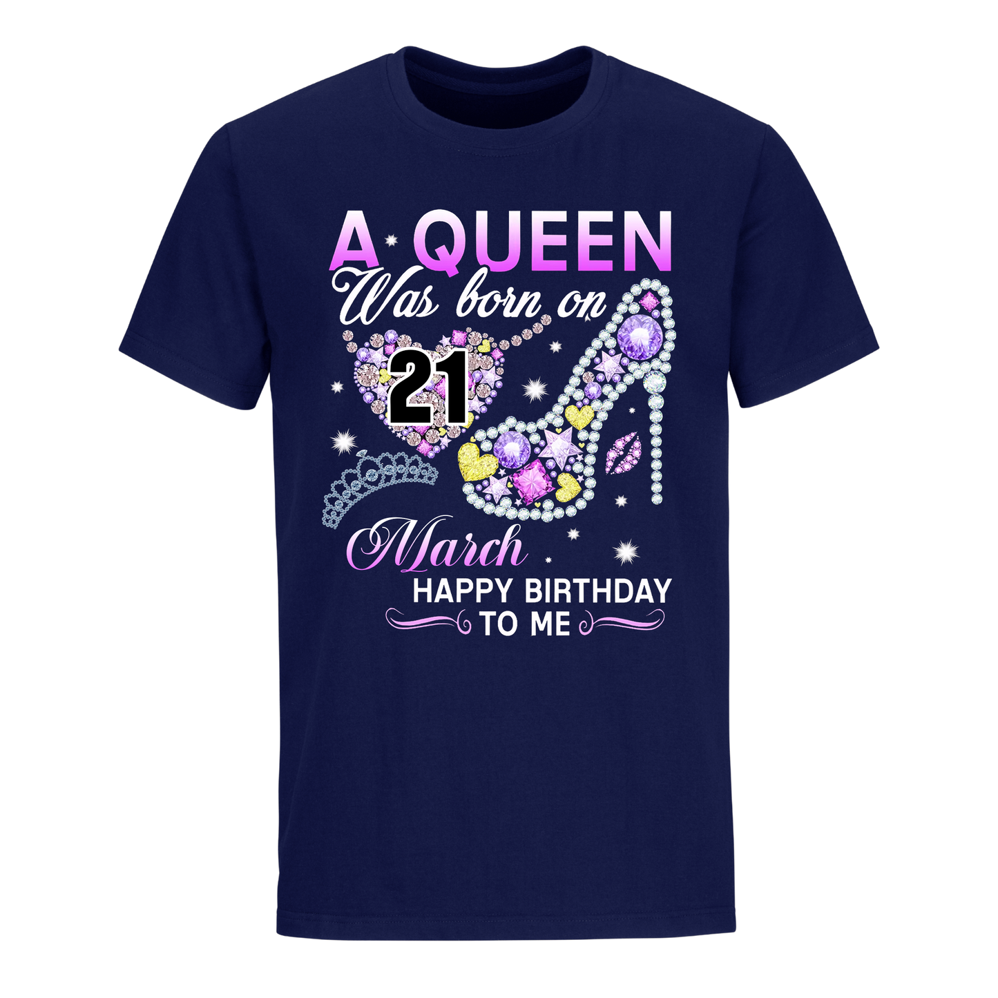 A QUEEN WAS BORN ON MARCH 21ST UNISEX SHIRT