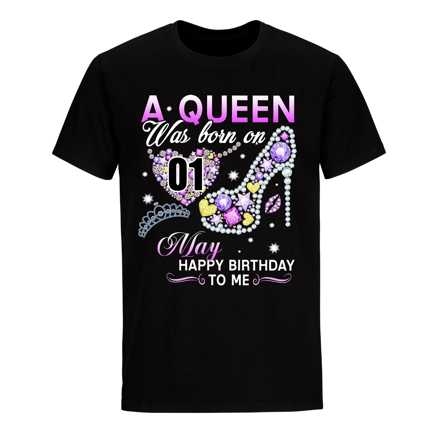 A QUEEN WAS BORN ON MAY 1ST UNISEX SHIRT