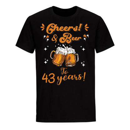CHEERS & BEER 43 YEARS SHIRT